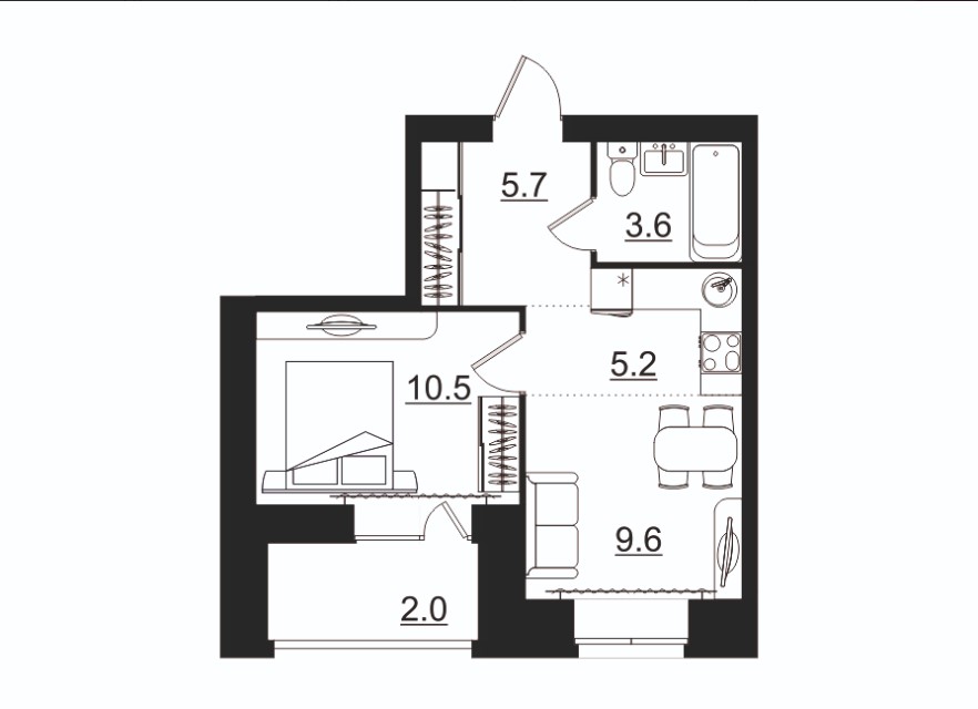 планировка квартиры 37 м2